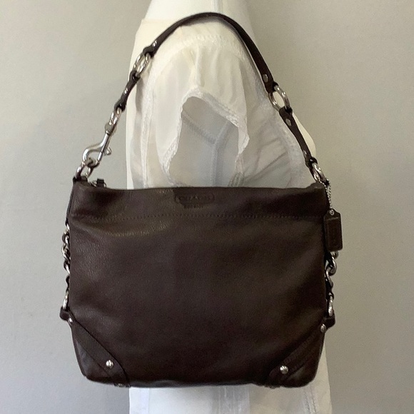 Coach Handbags - Vintage Coach Carly Brown Leather Bag | F1073-F15251 | Purple Satin Interior